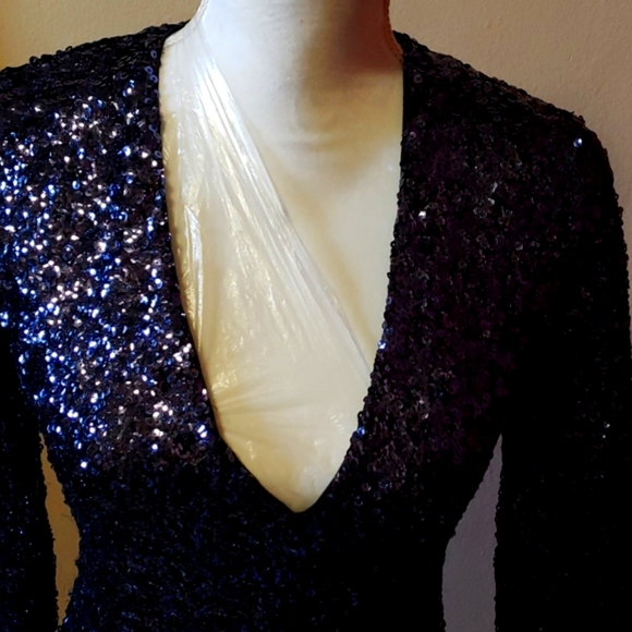 EZPRESS V-neck Sequin Dress Size 2 - Picture 2 of 12